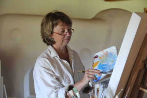 malerin im atelier